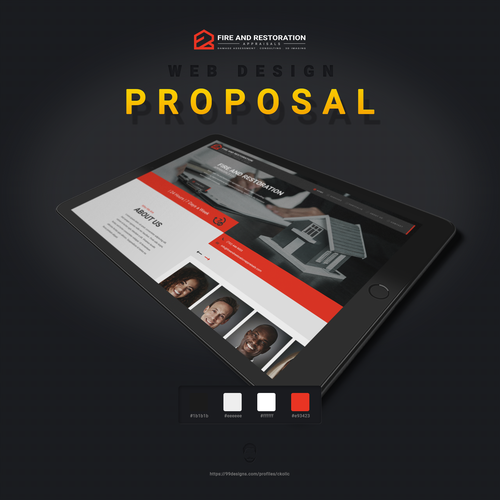 Black website with the title 'Growing property damage consulting firm'