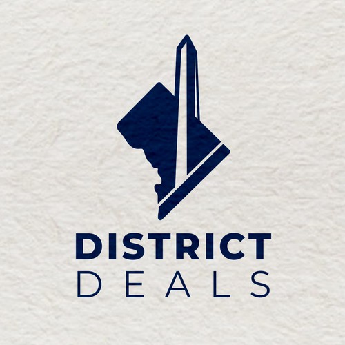 District logo with the title 'Distric Logo with Map and Monument Illustrations'