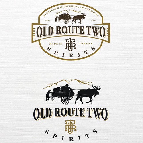 Pencil design with the title 'Classic & vintage, yet modern logo for Old Route Two Spirits'
