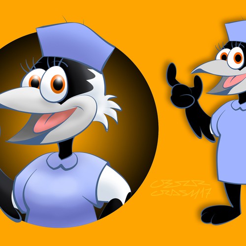 Nursery design with the title 'Australian Magpie Cartoon'