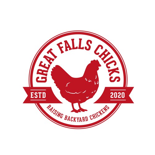Chicken king logo with the title 'Raising backyard chickens logo'