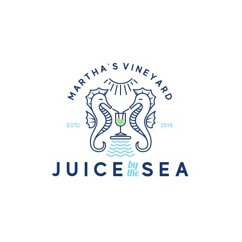 Beach logo with the title 'Classic logo for a juice bar by the beach'