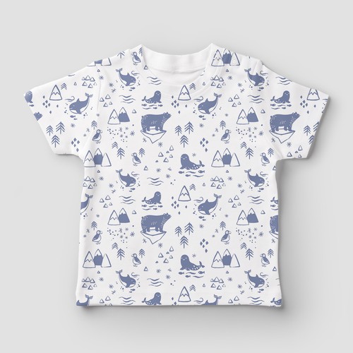 Winter design with the title 'Arctic theme baby and kids pattern'