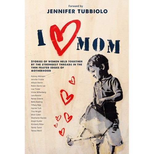 Wall design with the title 'cover for a book about motherhood'