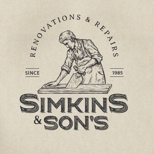 Family business logo with the title 'Simkins and Son's'