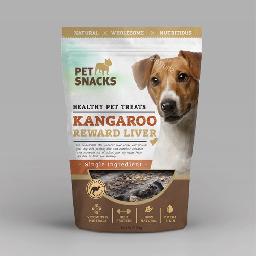 Animal packaging with the title 'Packaging For Pet Treats Company'
