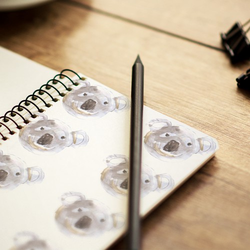 Notebook design with the title 'watercolor pattern'