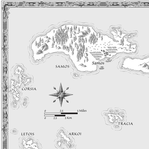 European design with the title 'Map for historical fantasy novel'