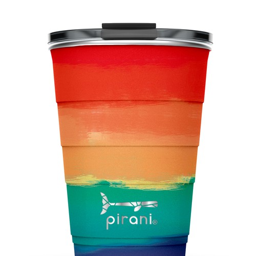 Pattern design artwork with the title 'Ombre Insulated Drinkware Tropical Sunset Pattern Design'