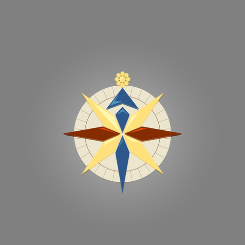 Rose illustration with the title 'Rose Compass Vector Art'