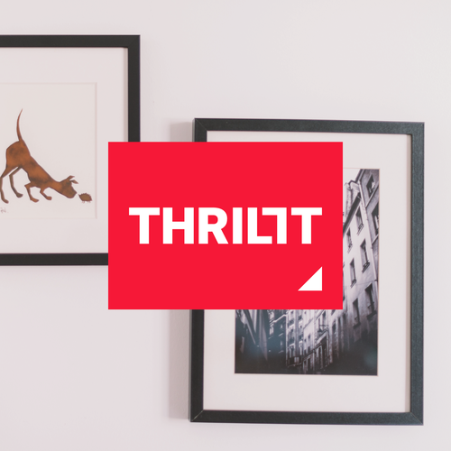 Bright brand with the title 'Thrillt - Art in Frames - Selling Marketplace '