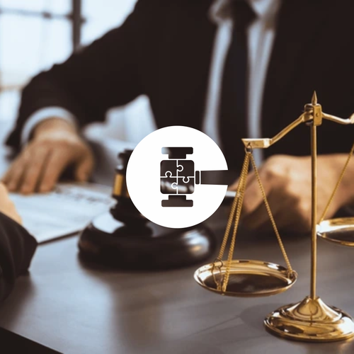 Puzzle logo with the title 'Attorney & law logo'