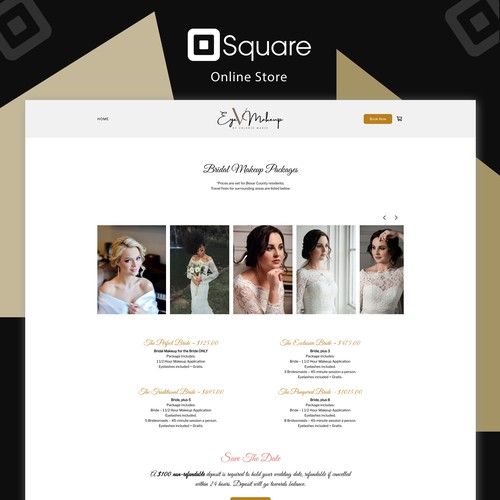 Online shop design with the title 'Square online store'
