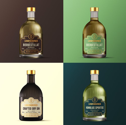 Artisan label with the title 'Landskroner Spirits Labels'