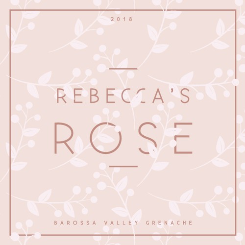 Classic label with the title 'Rebecca's Rose Wine Label'