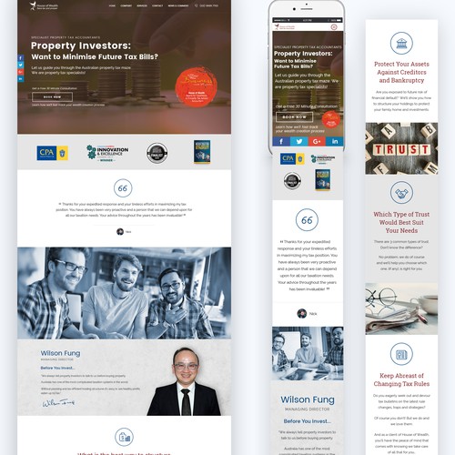 Responsive design with the title 'accounting firm'