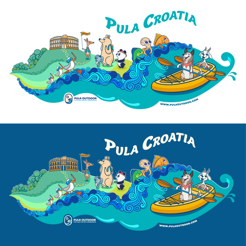 Retail t-shirt with the title 'T-shirt design for "Pula Outdoor" company'