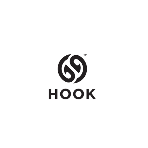 Fishing hook logo with the title 'Clothing company HOOK'