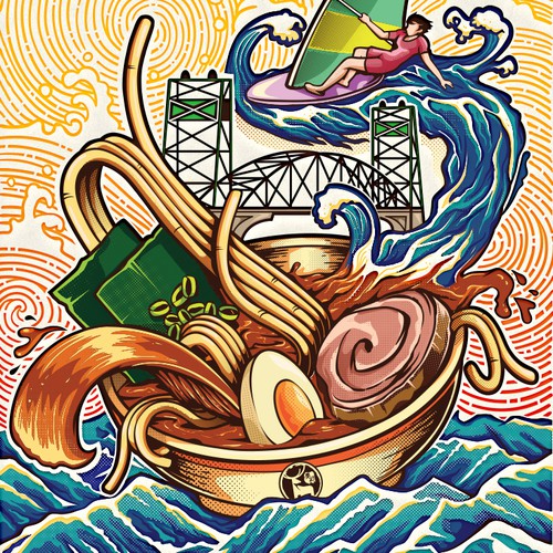 Bowl design with the title 'Ramen Bowl illustration'