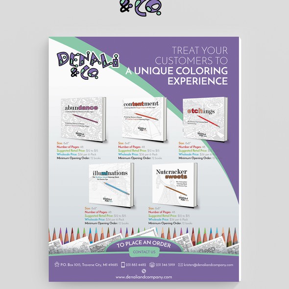 Pencil design with the title 'Coloring Books Flyer Design'