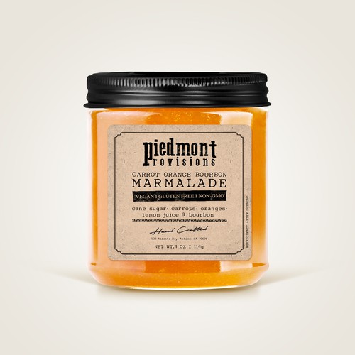 Hand-drawn label with the title 'Concept label: Marmelade'