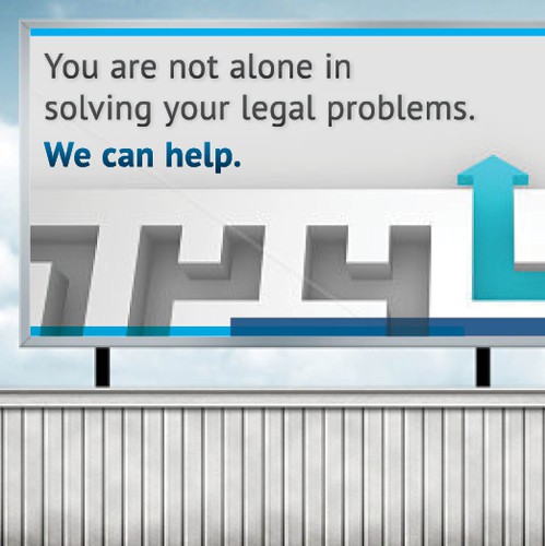 Legal design with the title 'Minimalist Billboard Design for Legal Services'