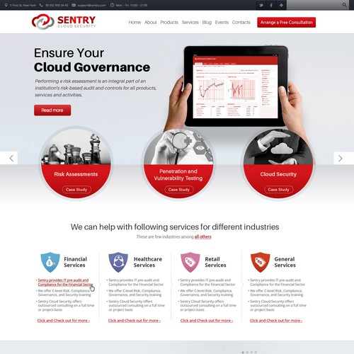 Security website with the title 'Energetic Startup has logo, NEEDS WEBPAGE'