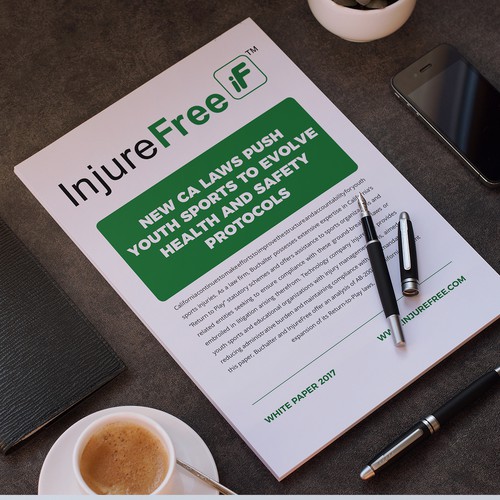 White paper design with the title 'InjureFree White-paper Design'