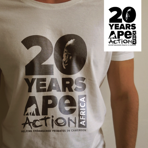 Gorilla design with the title 'emblem to help save gorillas '