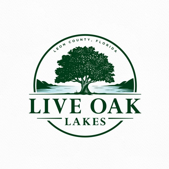 Nature design with the title 'Live Oak Lakes Logo'