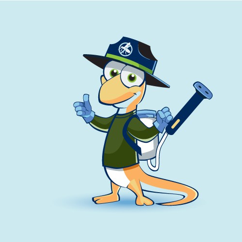 Pest control design with the title 'Pest Control Logo and Character Design'