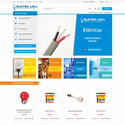 Hardware design with the title 'e-commerce website for hardware store'