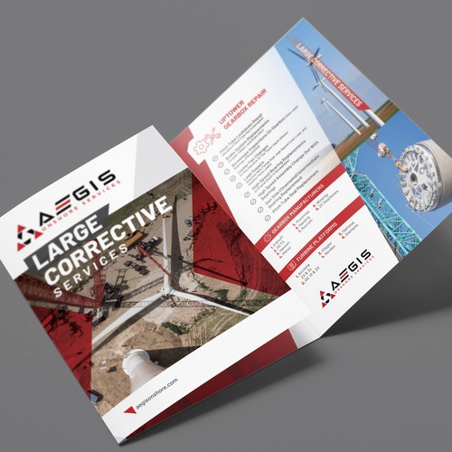 Manufacturing design with the title 'AEGIS Brochure Design'
