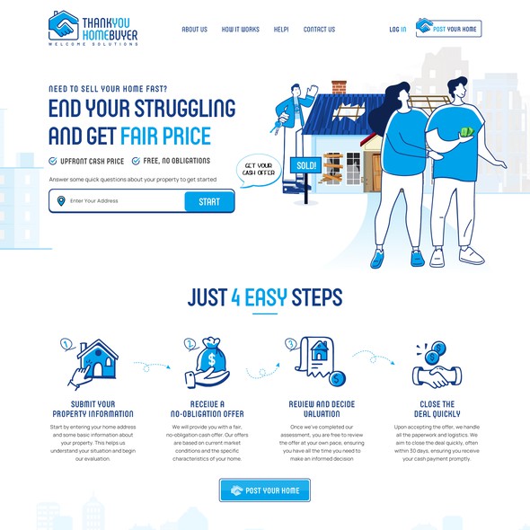Property website with the title 'Real Estate Investor fun illustration-filled website'