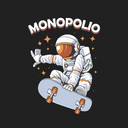 Astronaut t-shirt with the title 'Monopolio t-shirt'