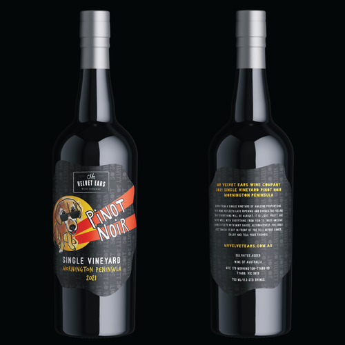 Dog label with the title 'Wine Label for Wine Company'