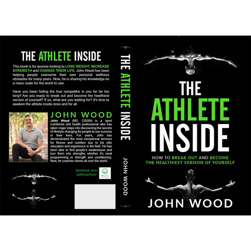 Fitness book cover with the title 'Book cover for a fitness book.'