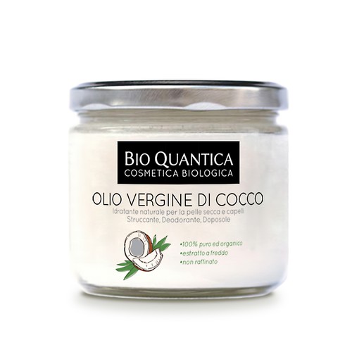 Coconut oil label with the title 'Jar label for Virgin Coconut Oil'