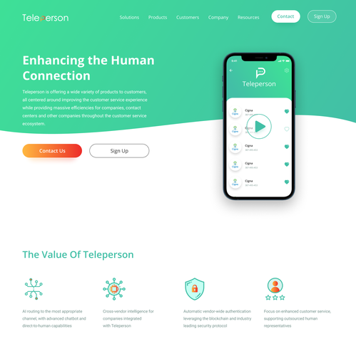 Telephone design with the title 'Teleperson'