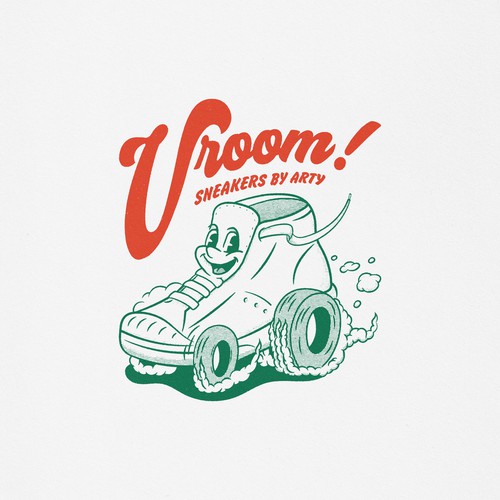 Sneaker design with the title 'Cartoon logo for a sneaker brand'