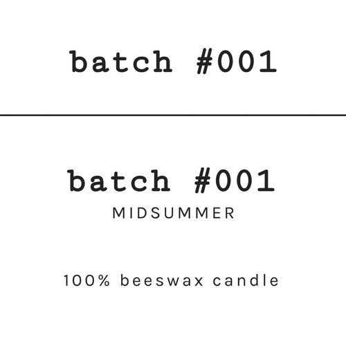 Typewriter logo with the title 'Logoentwurf für Kerzen'