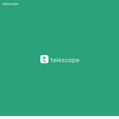 Telescope logo with the title 'Telescope logo concept'