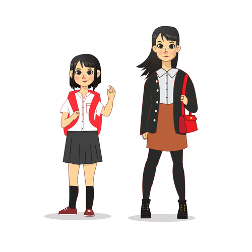 2-dimensional design with the title 'asian girl'