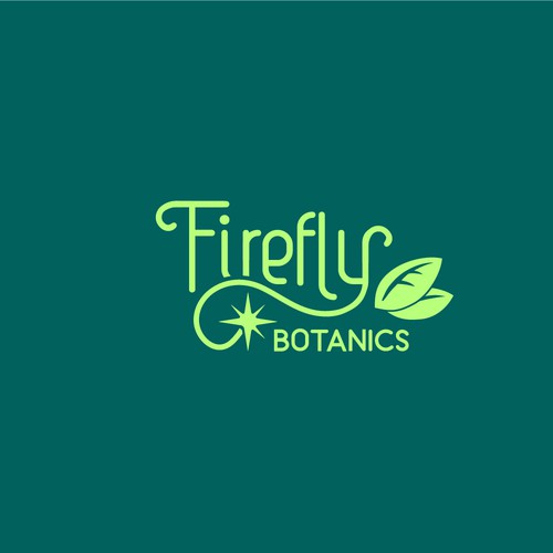 Firefly logo with the title 'Firefly Botanics logo design concept'