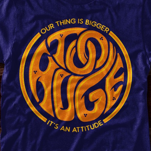 Lettering t-shirt with the title 'Too Huge - Typography'