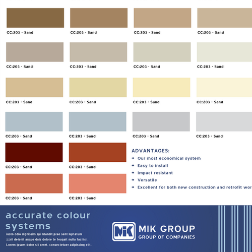 Masonry design with the title 'MIK Group'