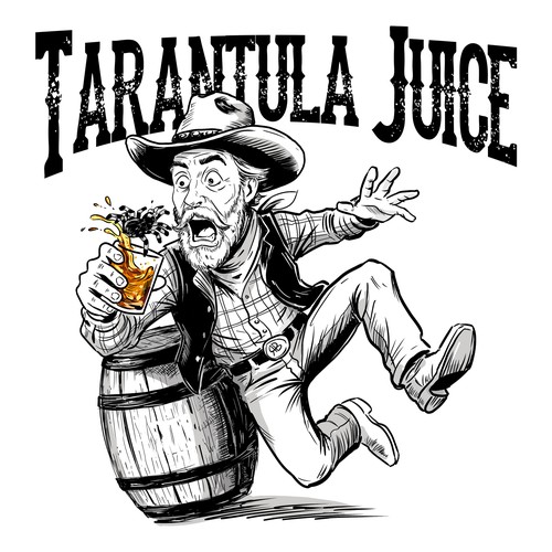 Funny illustration with the title 'Tarantula Juice Illustration'
