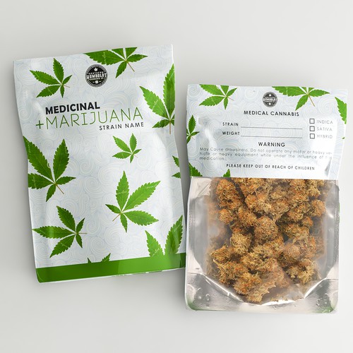 Pharmaceutical packaging with the title 'Medicinal Marijuana .'