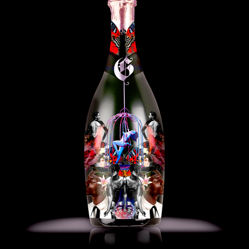 Champagne label with the title 'Concept for Champagne Disruptor'