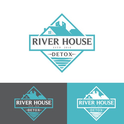 Pen tool logo with the title 'River House Detox'